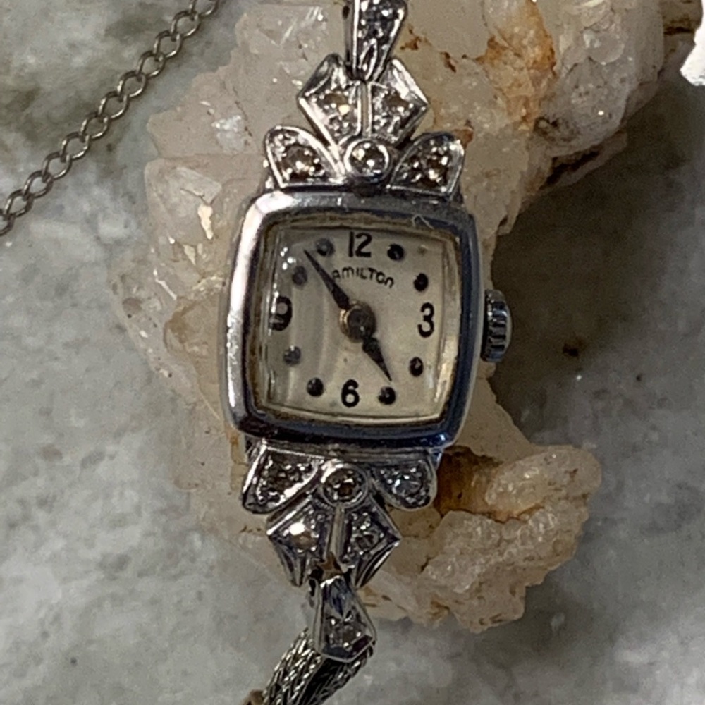 14k gold and Diamond Hamilton Vintage Watch